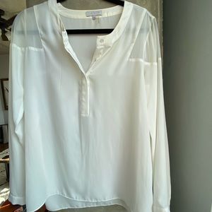 White Long Sleeve Top Size M